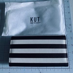 KUT FROM THE CLOTH black and white striped wallet